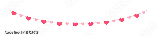 Valentine's Day heart banner bunting clipart vector illustration