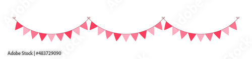Valentine's Day heart banner bunting clipart vector illustration