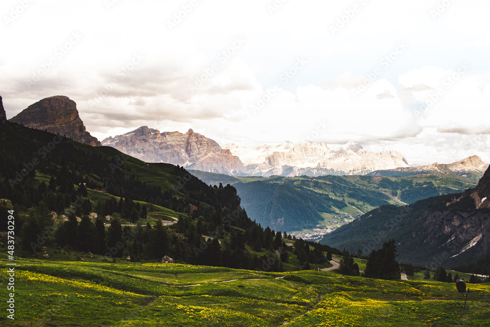 Grödner Joch, Dolomiten, Südtirol, Italien. Dolomites, South Tyrol, Italy 