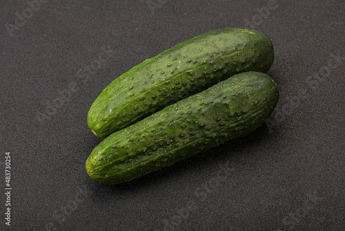 Ripe organic natural green cucumber