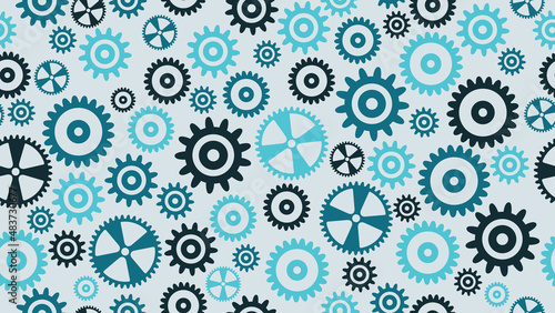 Seamless pattern with gears. Vector cogwheels background.