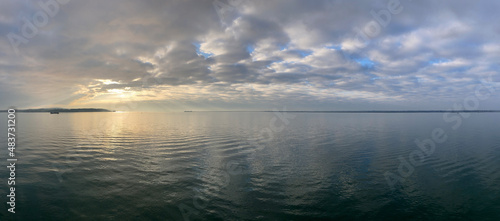 Sunset over the water at Lymington River