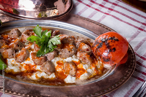 turkish kebap eggplant with yoghurt