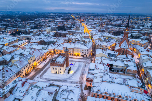 Tarnow Townscape, Aerial drone view in winter © marcin jucha