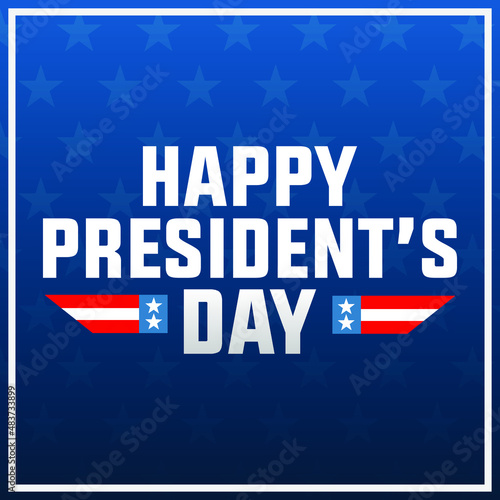 happy president's day modern creative banner, sign, design concept, social media post, template with blue and red color on an american abstract background 