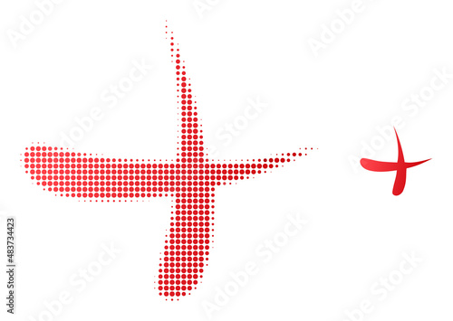 Erase halftone dotted icon. Erase vector icon mosaic is composed of halftone pattern which contains round dots.