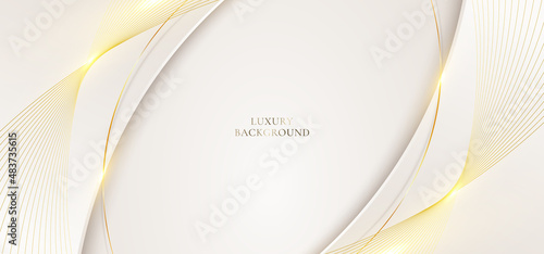 3D modern luxury banner template design white curved shape