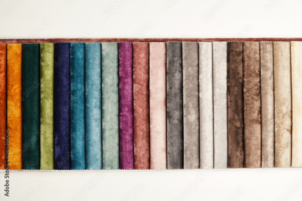 Colorful fabric samples. Fabric texture background Colorful fabric samples. Fabric texture background
