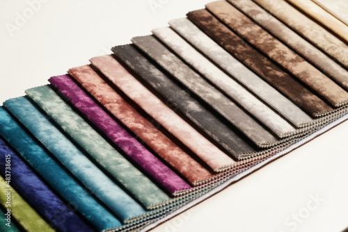 Colorful fabric samples. Fabric texture background