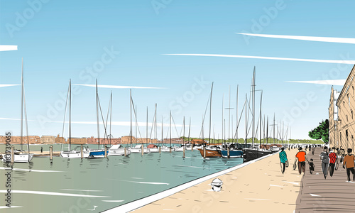 Italy. Venice. Hand drawn sketch vector illustration