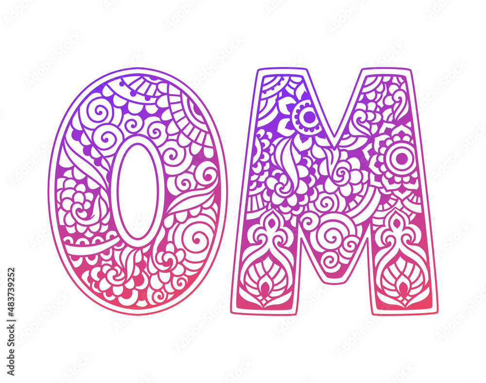 Om yoga logo esoteric art. Vector illustration. Design, hand drawn zenart Om yoga logo esoteric art. Vector illustration. Design, hand drawn zenart