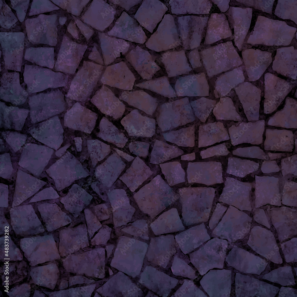 Fototapeta Purple geometric mosaic tile ceramic marble