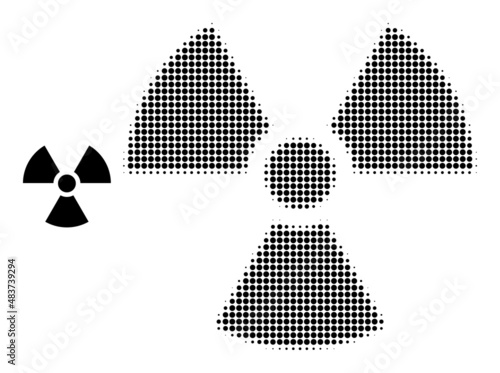 Radioactivity halftone dotted icon. Radioactivity vector icon mosaic is composed from halftone pattern which contains circle points.