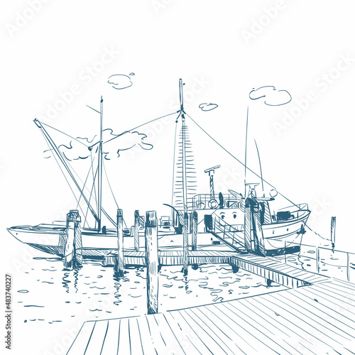 Italy. Venice. Hand drawn sketch vector illustration