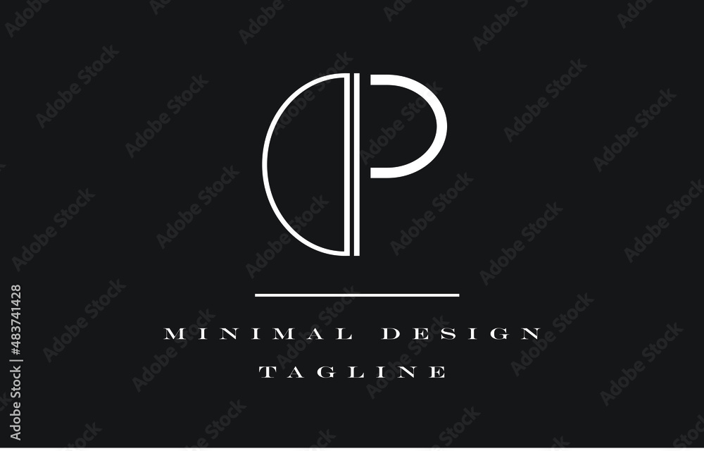 GP or PG Minimal Art Vector Illustration GP or PG Minimal Art Vector Illustration
