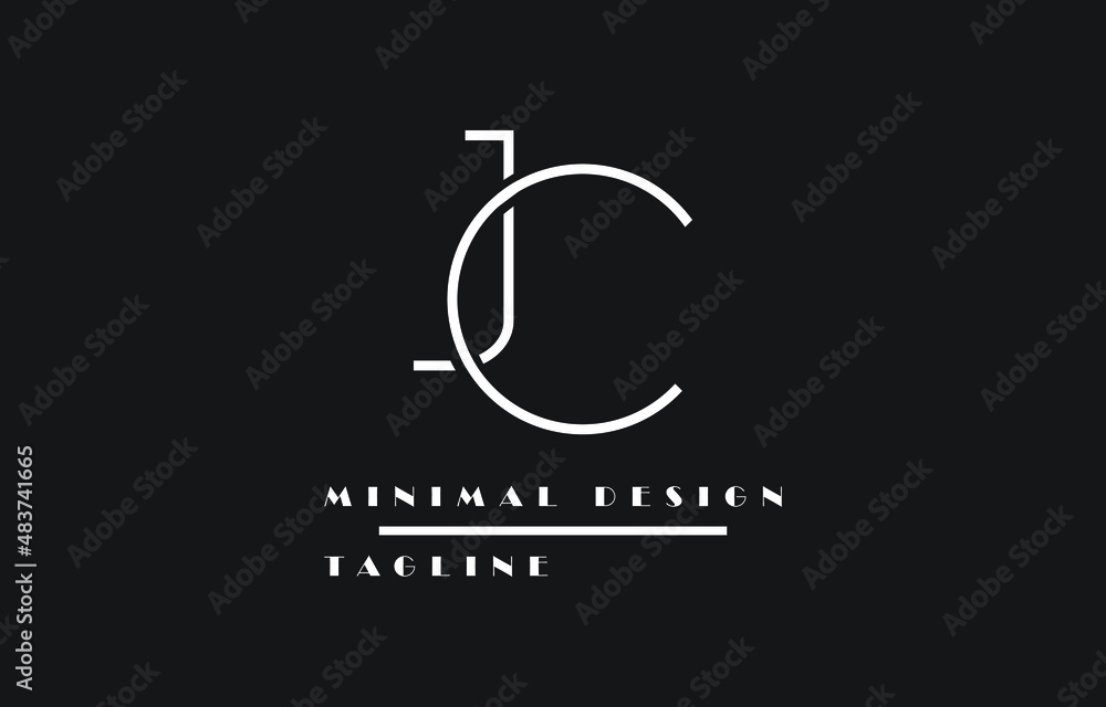 Jk or JC or CJ Logo Design Minimal Art Vector Illustration Jk or JC or CJ Logo Design Minimal Art Vector Illustration