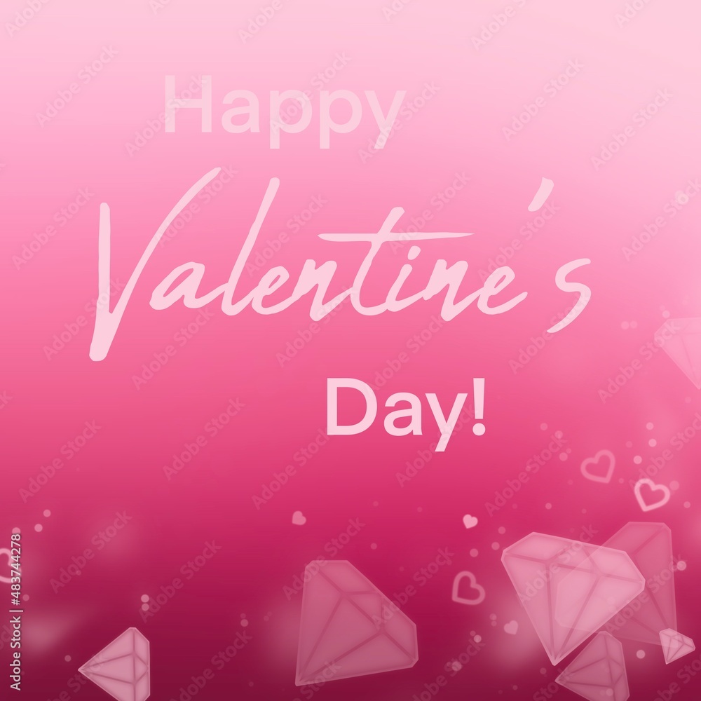 Valentine's Day background.  Lettering Happy Valentine's Day, on a pink background.  Banner, postcard, Valentine's Day.
