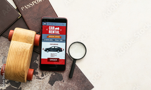 Mobile phone with open car ...