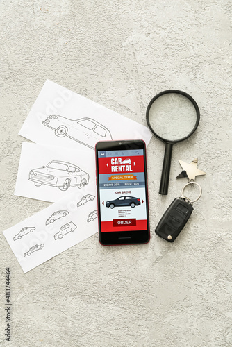 Mobile phone with open car ...