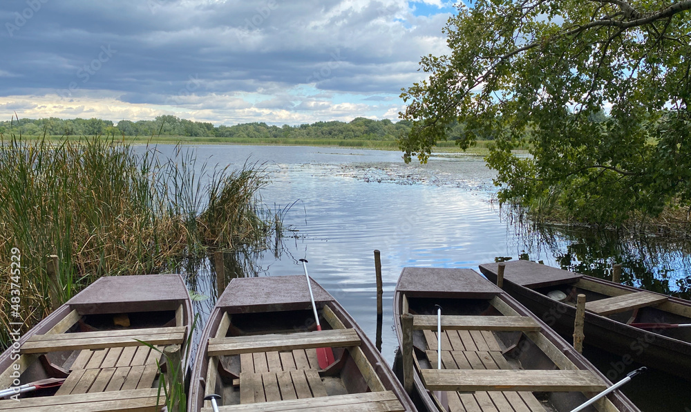 Boats at the harbor, Hortobagy, Hungary