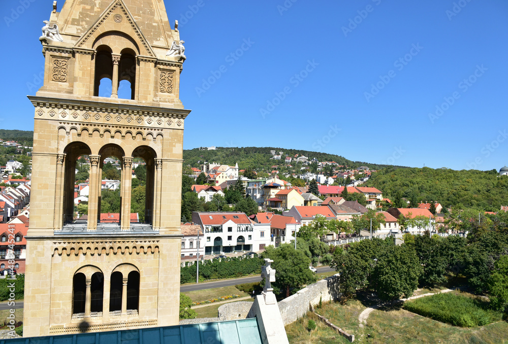 Fototapeta premium Tower of the cathedral in Pecs city, Hungary