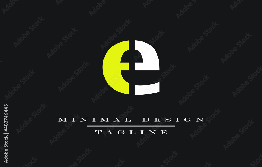 Obraz premium E Vector Art Minimal Design Illustration