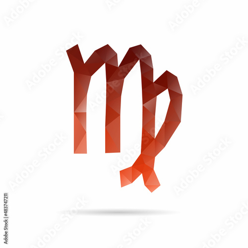 Abstract Zodiac sign. Geometric triangle design. Virgo. Vector illustration