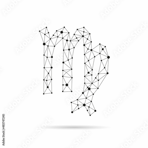 Abstract Zodiac sign. Geometric triangle design. Virgo. Vector illustration