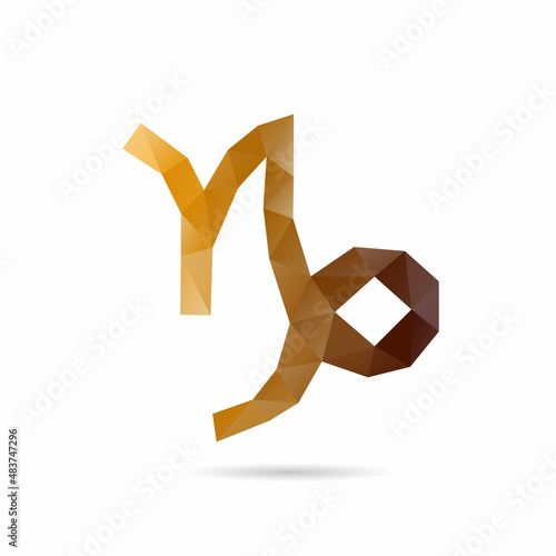Abstract Zodiac sign. Geometric triangle design. Capricorn. Vector illustration
