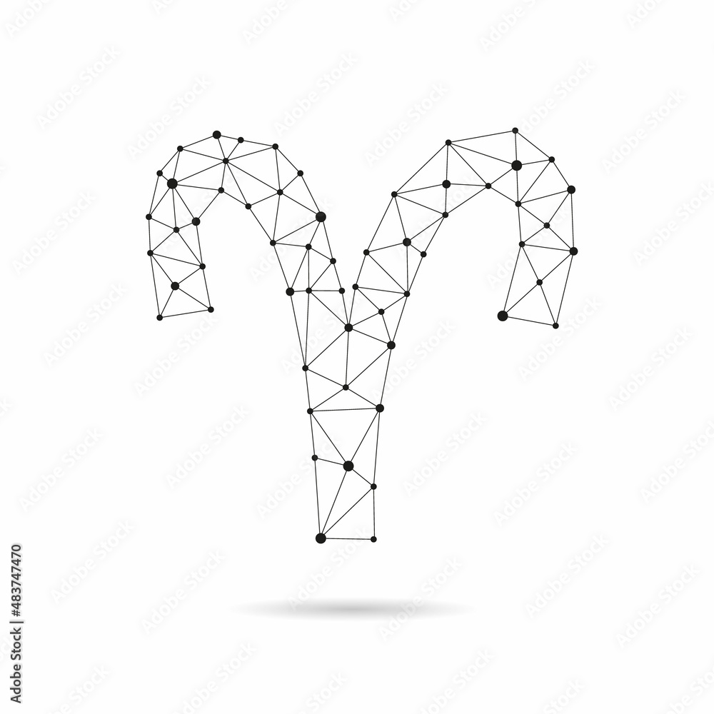 Abstract Zodiac sign. Geometric triangle design. Aries. Vector illustration Abstract Zodiac sign. Geometric triangle design. Aries. Vector illustration