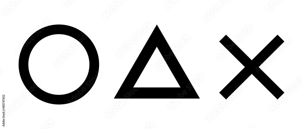 Circle, triangle, and cross silhouette icons. Vector. Circle, triangle, and cross silhouette icons. Vector.