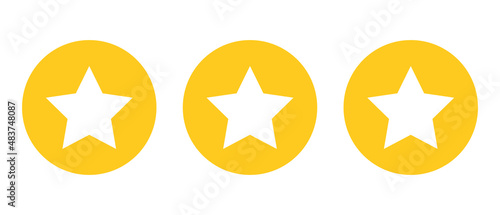 A set of three star icons. Ranking. Vectors.