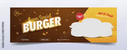 Food menu and restaurant banner template