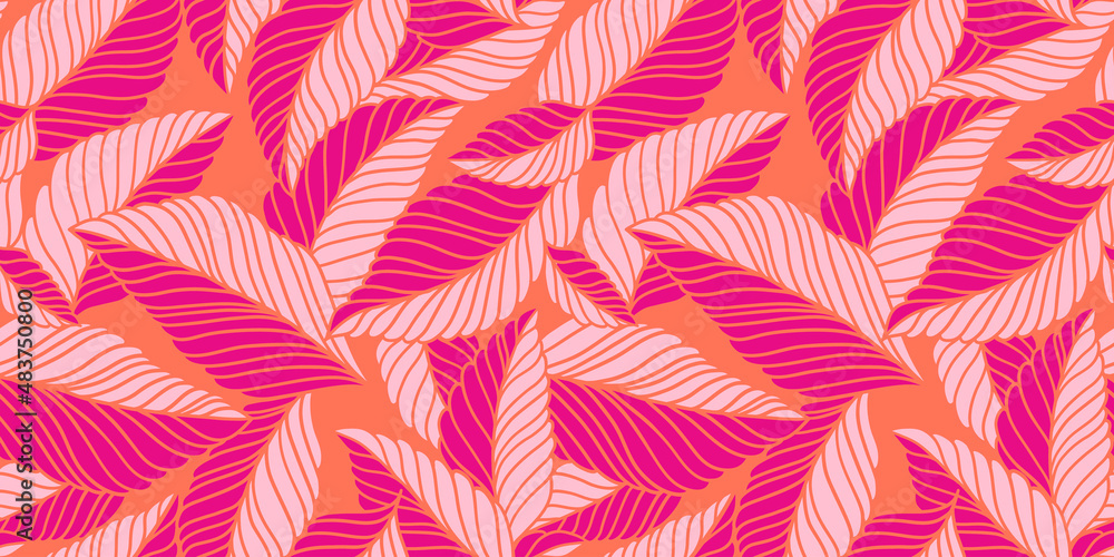 Elegant seamless pattern with delicate leaves. Vector Hand drawn floral background. Elegant seamless pattern with delicate leaves. Vector Hand drawn floral background.