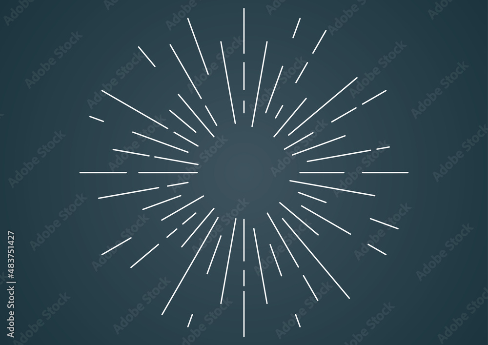 Obraz premium 黒板に描かれたサンバースト