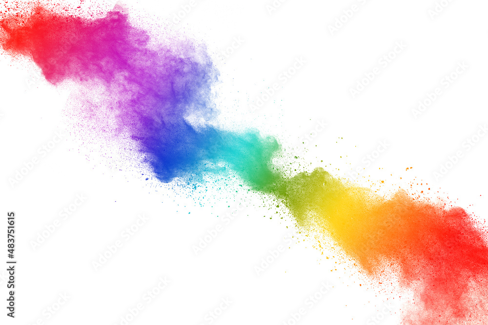 abstract colorful explosion on white background.