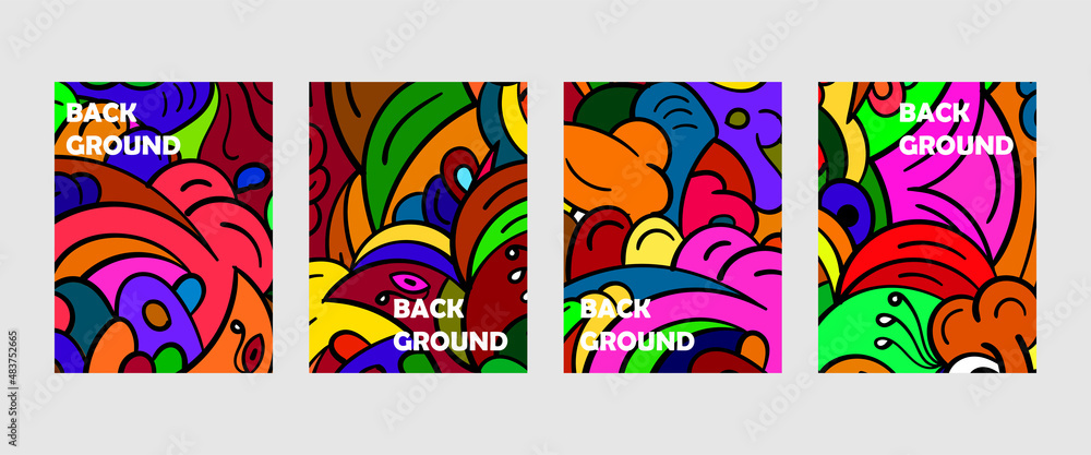 Vector Colorful Abstract Doodle Background for Banner, poster, website, social media story, and pattern