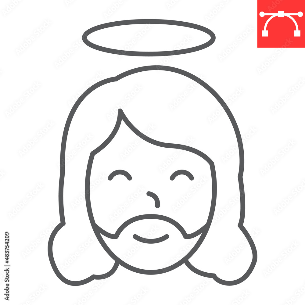 Jesus christ line icon, religious and easter, jesus vector icon, vector graphics, editable stroke outline sign, eps 10. Jesus christ line icon, religious and easter, jesus vector icon, vector graphics, editable stroke outline sign, eps 10.