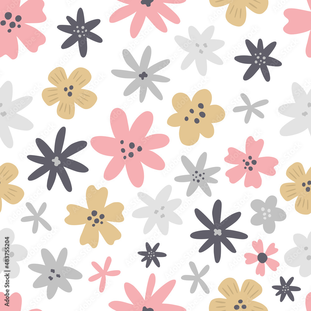 vector cute pattern with little boho flowers vector cute pattern with little boho flowers