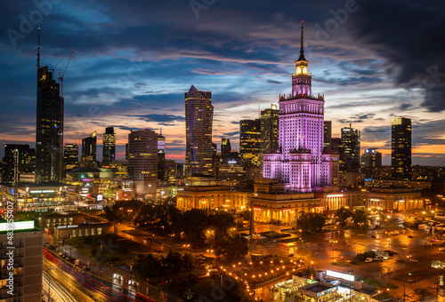 Some say it looks like a giant wedding cake, the Palace of Culture and Science rises elegantly at the center of Warsaw, reminding the days of the Soviet era.