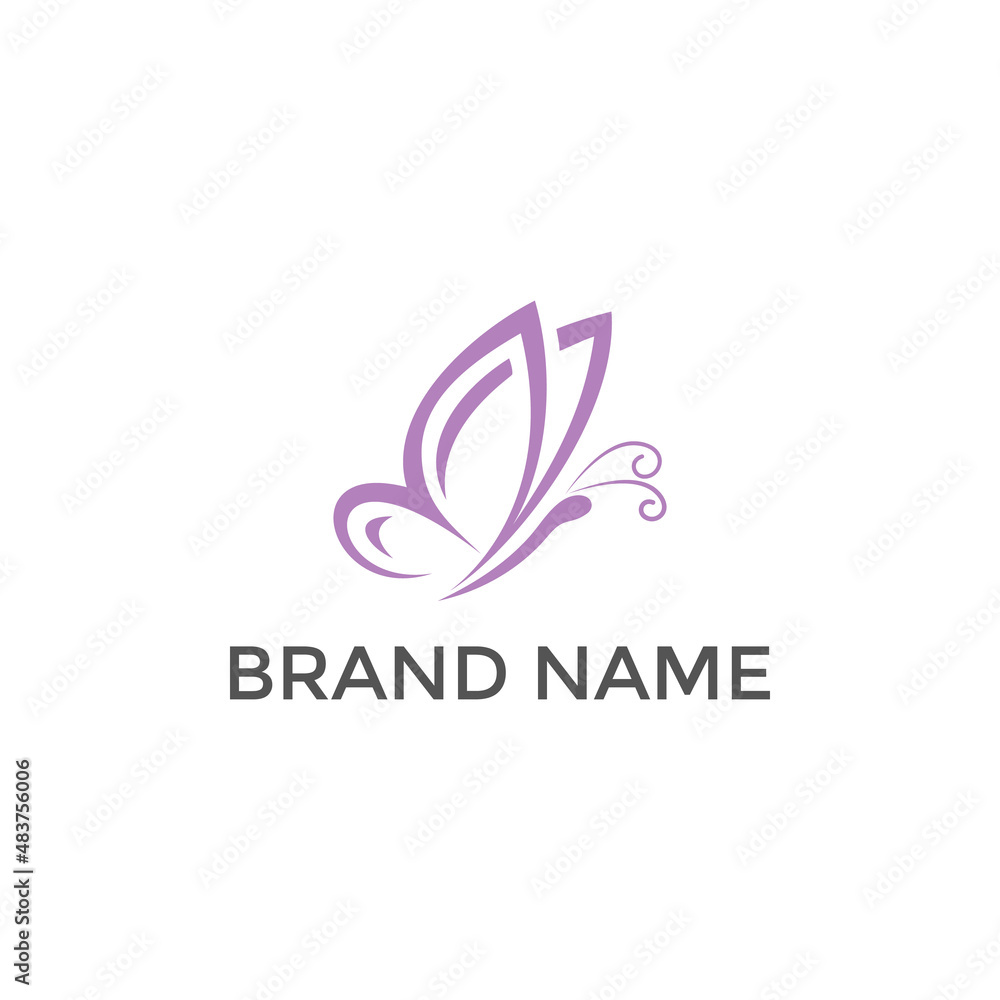 Butterfly luxury logo design vector