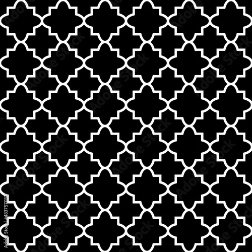 Seamless pattern in islamic style, vector geometric ornament texture or background