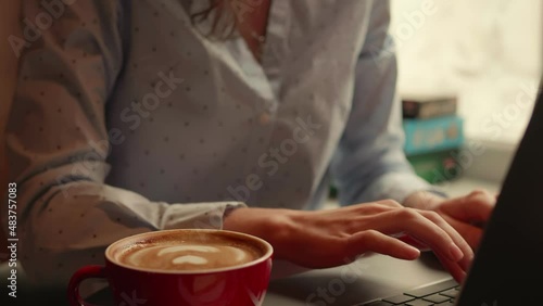 Wallpaper Mural Woman tired not working on the computer Torontodigital.ca