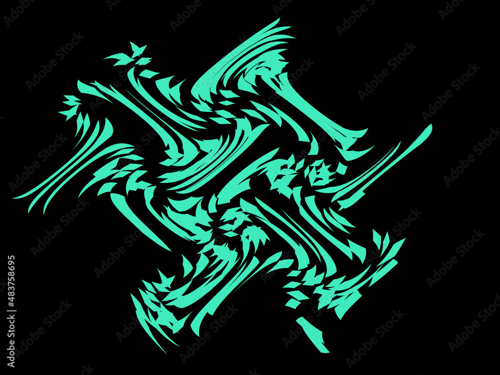 Fototapeta premium Abstract Geometric Shapes on Black Background