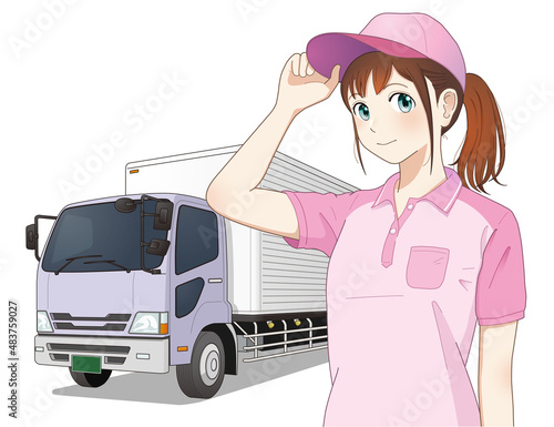 トラックとトラガール（女性ドライバー）