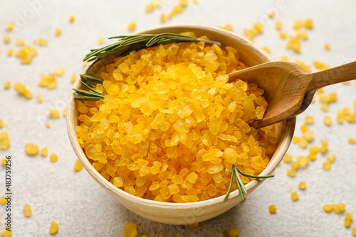 Bowl of orange sea salt wit...
