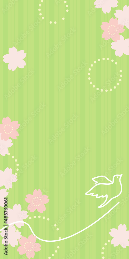 春のイメージのバナーテンプレート（桜のイラストの背景素材）