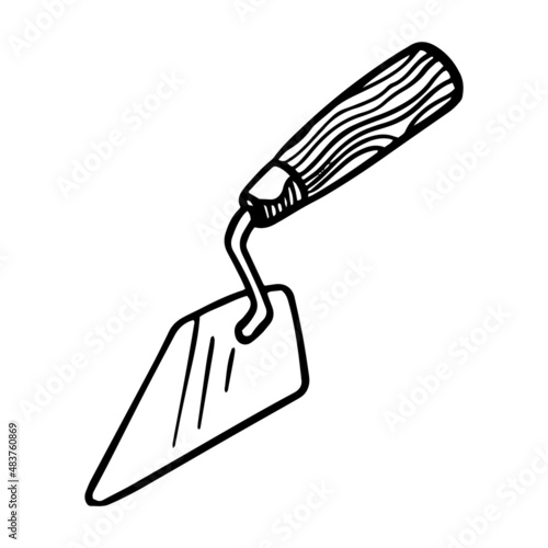 Trowel icon. Hand drawn vector illustration.