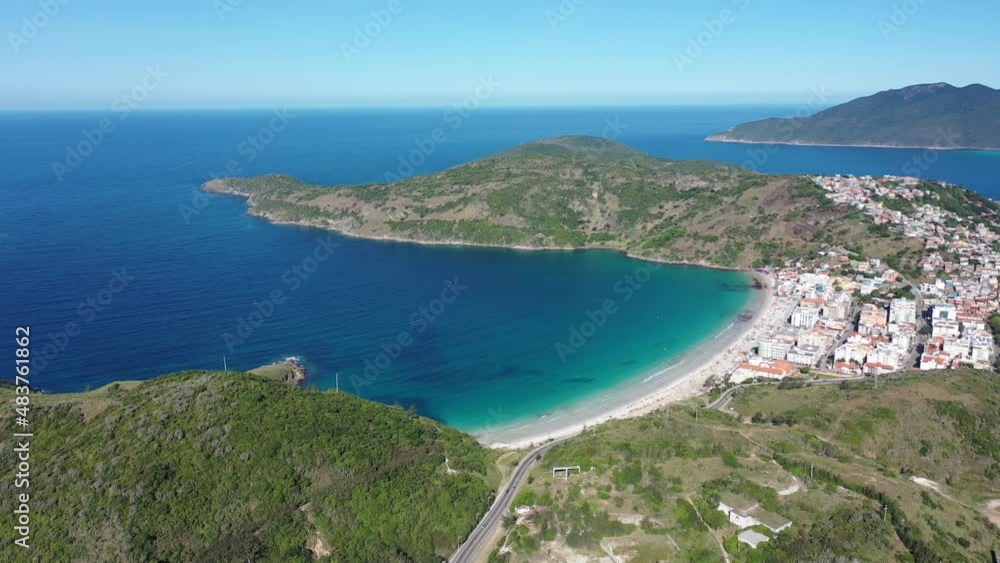 Turquoise water of coastal city of Lakes Region tourism landmark region of state of Rio de Janeiro Brazil. Brazilian caribbean. Summer travel destinations. Tropical scenery. Turquoise water of coastal city of Lakes Region tourism landmark region of state of Rio de Janeiro Brazil. Brazilian caribbean. Summer travel destinations. Tropical scenery.