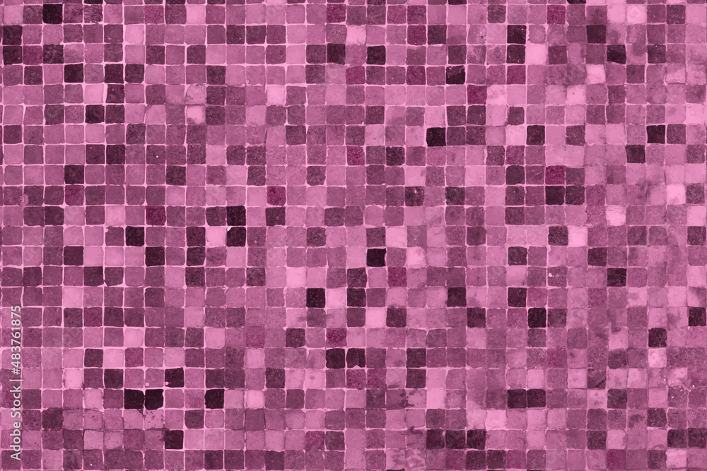 Naklejka premium Pink mosaic tile floor plan artwork